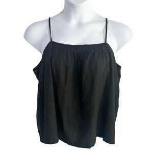 Treasure & Bond Black Boxy Camisole Linen Blend Top Size XL